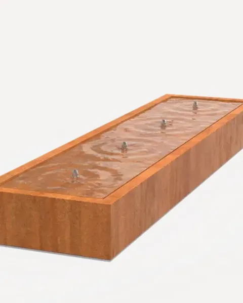 Фонтан прямокутний «Водяний стіл», сталь CorTen, 400 см