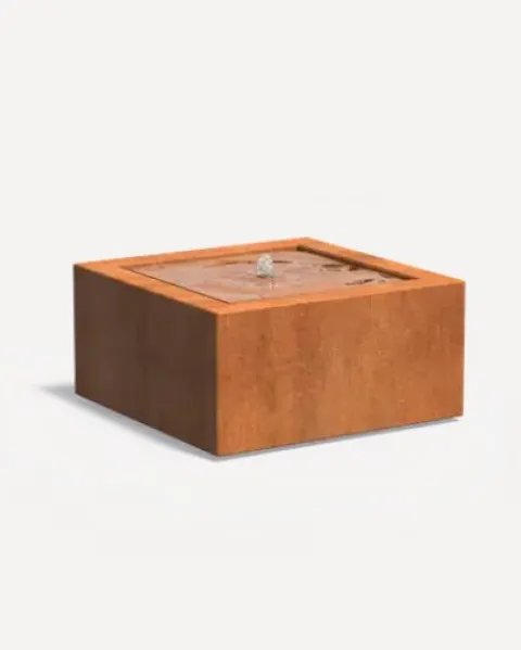Фонтан квадратний «Водяний стіл», сталь CorTen, 80 см