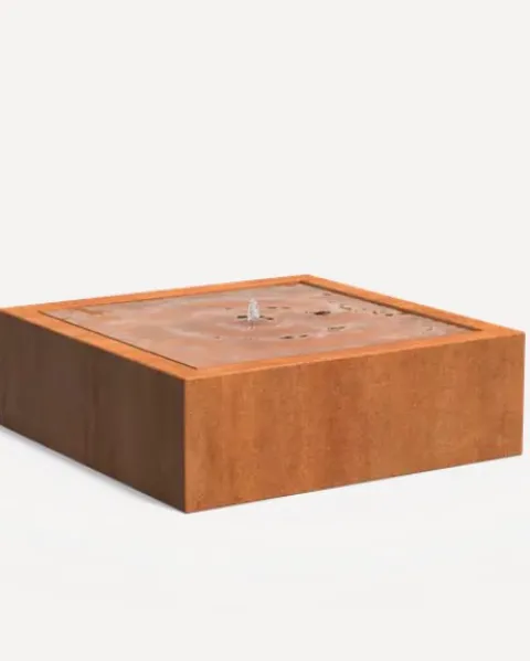 Фонтан квадратний «Водяний стіл», сталь CorTen, 120 см