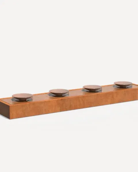 Садовий фонтан з переливними чашами, сталь Corten, 500 см